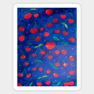 Cherry pattern Watercolor Illustration Sticker